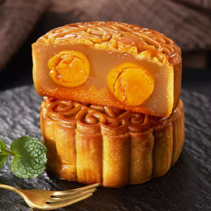 深港广式双黄月饼【100g双黄白莲蓉8个简易装】应节食品