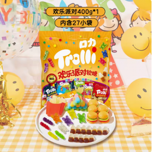 口力Trolli欢乐派对汉堡软糖欢乐派对400g袋装(27小袋）