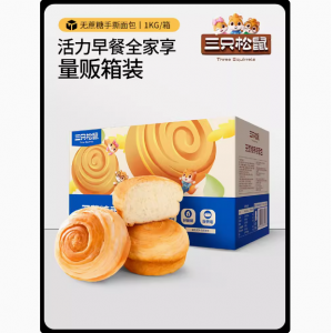 三只松鼠_无蔗糖手撕面包1kg